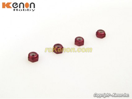 (immagine di) PN Racing Alm. 2mm Wheel Lock Nut - Red